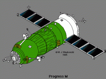 Desenho de uma nave Progress  