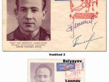 Assinaturas da tripulação da Voskhod 2
