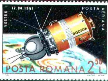 Selo romeno sobre o vôo da Vostok I